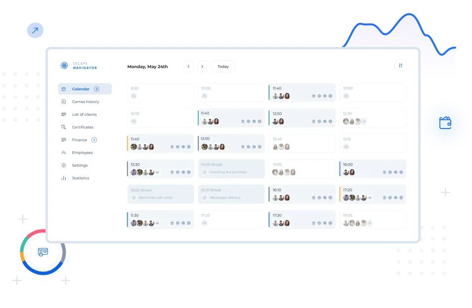 Sistema CRM <br/> e widgets de reserva online